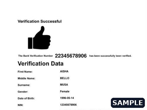 Sample BVN Slip